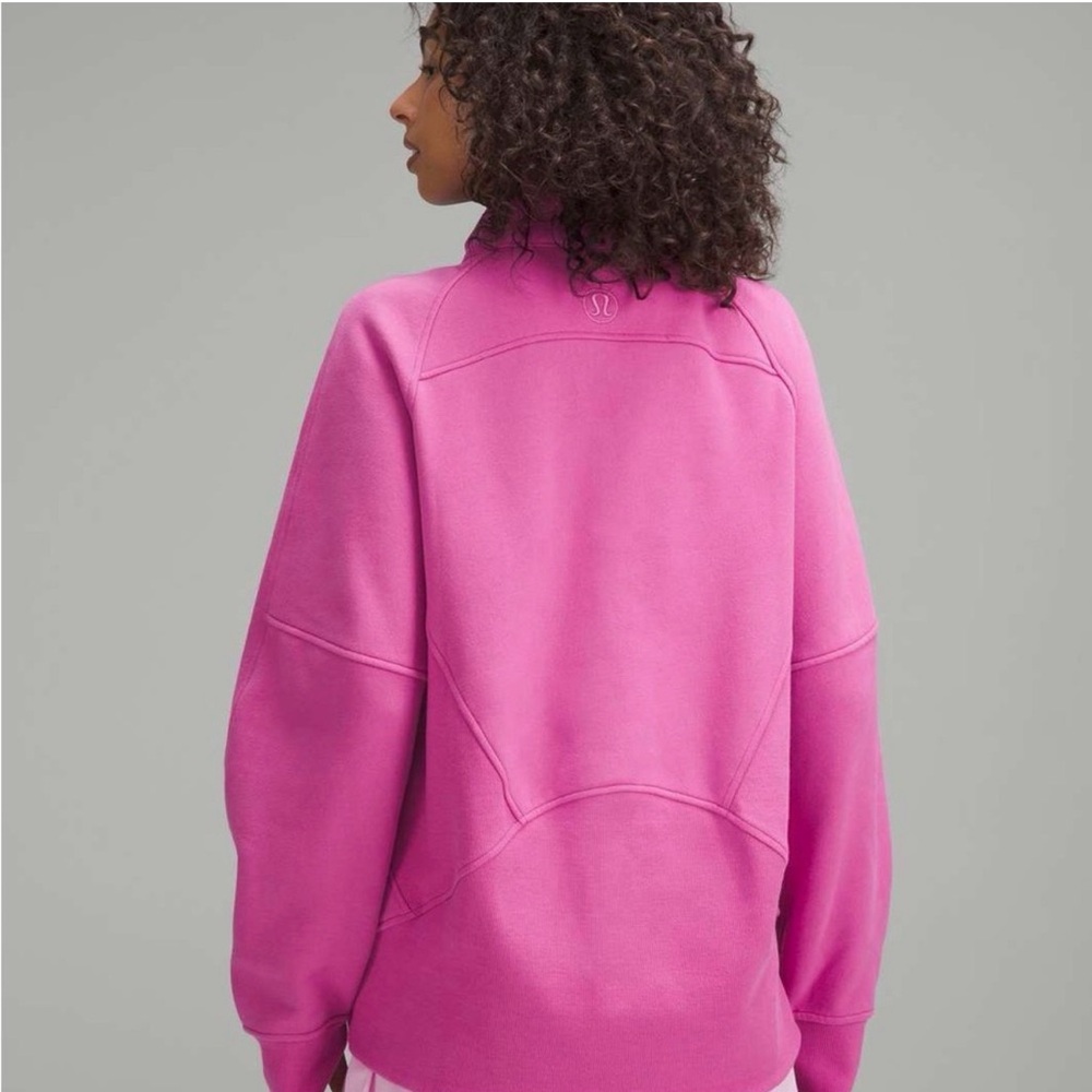 Lululemon Women’s Size XL/XXL Scuba Oversized Funnel-Neck Half Zip Pink Peony - Picture 4 of 8
